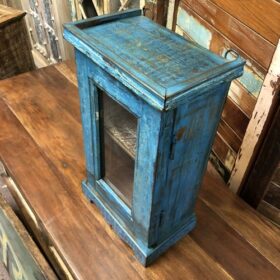 kh24 31 d indian furniture small wall cabinet blue top