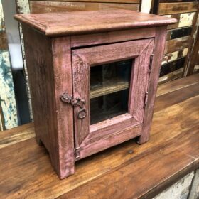 kh24 31 e indian furniture glass cabinet dusky pink left