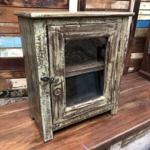 kh24 31 f indian furniture small glass cabinet olive left