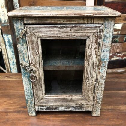 kh24 31 h indian furniture shabby glass cabinet front