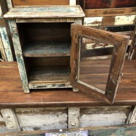 kh24 31 h indian furniture shabby glass cabinet open