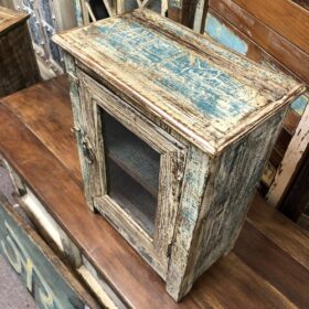 kh24 31 h indian furniture shabby glass cabinet top