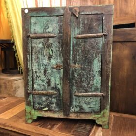 kh24 34 a indian furniture rustic cabinet green feet front