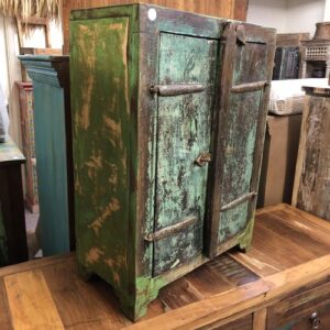 kh24 34 a indian furniture rustic cabinet green feet left