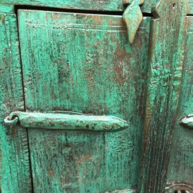 kh24 34 c indian furniture rustic cabinet dark green close