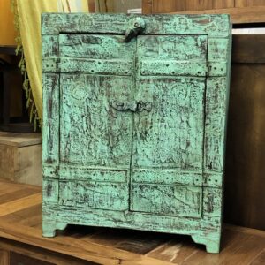kh24 34 d indian furniture rustic cabinet green front