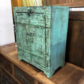 kh24 34 d indian furniture rustic cabinet green right