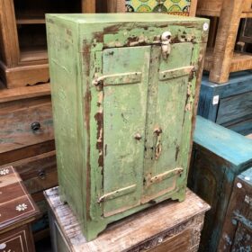 kh24 34 f indian furniture rustic cabinet green pink left