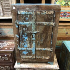 kh24 34 g indian furniture rustic cabinet blue parts front