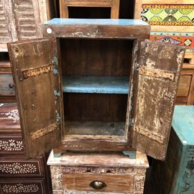 kh24 34 g indian furniture rustic cabinet blue parts open