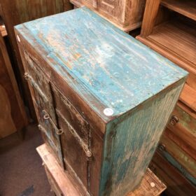 kh24 34 g indian furniture rustic cabinet blue parts top