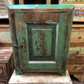 kh24 34 j indian furniture rustic cabinet green brown front