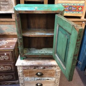 kh24 34 j indian furniture rustic cabinet green brown open