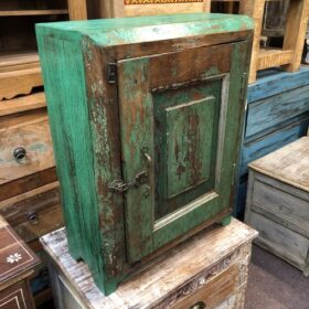 kh24 34 j indian furniture rustic cabinet green brown left