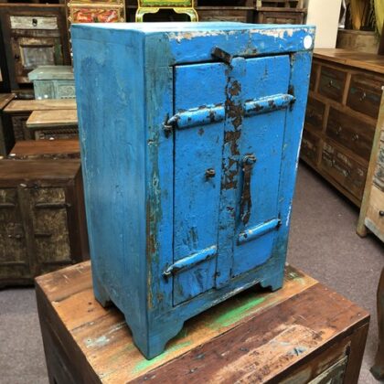 kh24 35 b indian furniture little cabinet bright blue left