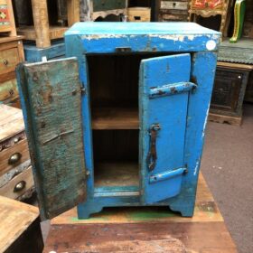 kh24 35 b indian furniture little cabinet bright blue open