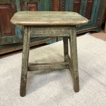 kh24 47 indian furniture distressed stool front