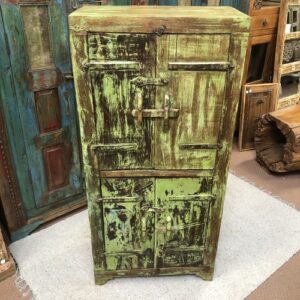 kh24 5 indian furniture shabby green cabinet front