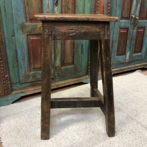 kh24 54 indian furniture wooden stool front