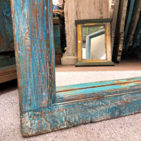 kh24 7 indian furniture shabby blue mirror close