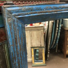 kh24 8 indian furniture large blue framed mirror close