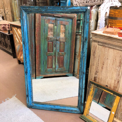 kh24 9 indian furniture attractive blue mirror front