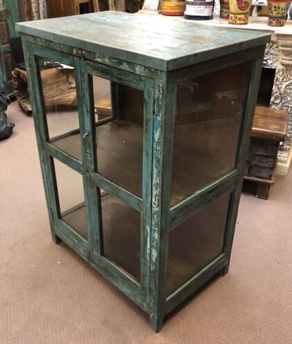 kh24 96 indian furniture turquiose glass cabinet right