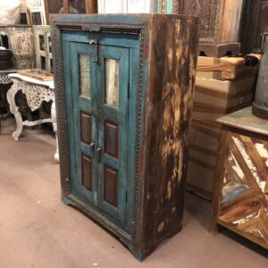 kh24 98 indian furniture blue panelled cabinet right