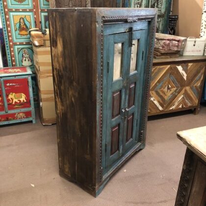 kh24 98 indian furniture blue panelled cabinet left