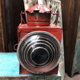 K80 7999 indian accessory gift vintage red railway lamp lantern front