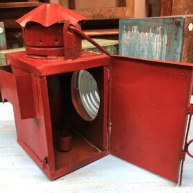K80 7999 indian accessory gift vintage red railway lamp lantern open