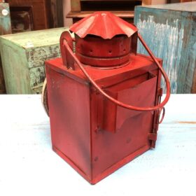 K80 7999 indian accessory gift vintage red railway lamp lantern back