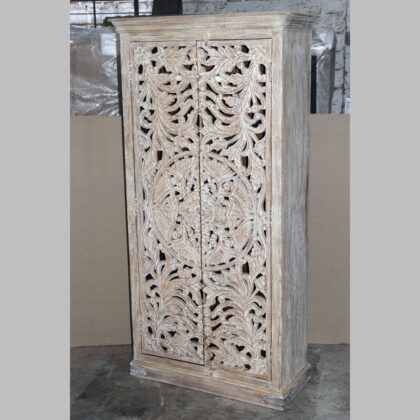 k80 7962 indian furniture white carved cabinet factory