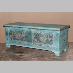 k80 7972 indian furniture sunburst blue trunk factory