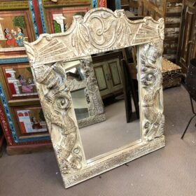 k80 7973 b indian furniture chunky carved mirror left