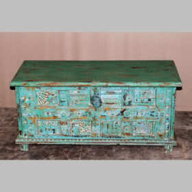 k80 7975 indian furniture seagreen storage trunk factory