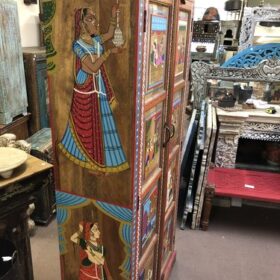 k80 7994 indian furniture tall hand painted cabinet left