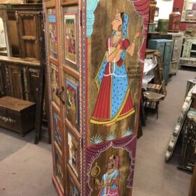 k80 7994 indian furniture tall hand painted cabinet right