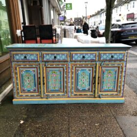 k80 7996 indian furniture colourful blue sideboard front