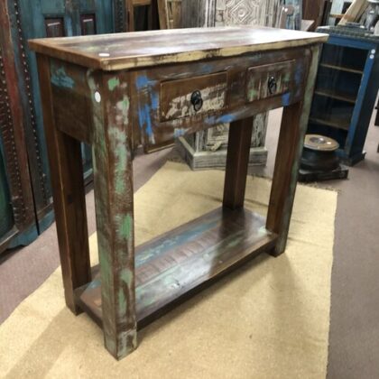 k80 8018 indian furniture 2 drawer reclaimed console left