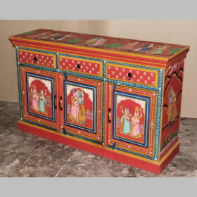 k80 8024 indian furniture red painted sideboard factory