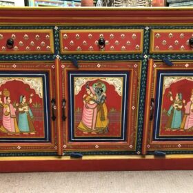 k80 8024 indian furniture red painted sideboard close front