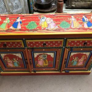 k80 8024 indian furniture red painted sideboard above