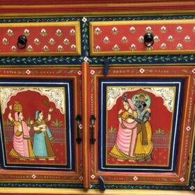 k80 8024 indian furniture red painted sideboard close