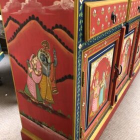 k80 8024 indian furniture red painted sideboard left