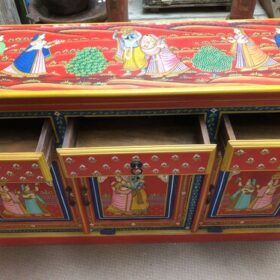 k80 8024 indian furniture red painted sideboard open