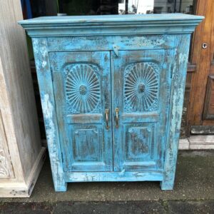 k80 8071 indian furniture sweet little blue cabinet front