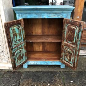 k80 8071 indian furniture sweet little blue cabinet open