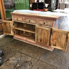 k80 8121 indian furniture natural painted sideboard open