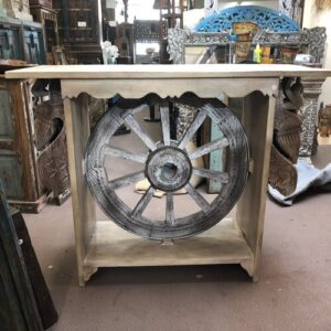 k80 8147 indian furniture cart wheel console table front
